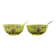 Pair of porcelain bowls and spoons "Famille Rose" China, early 20th century.