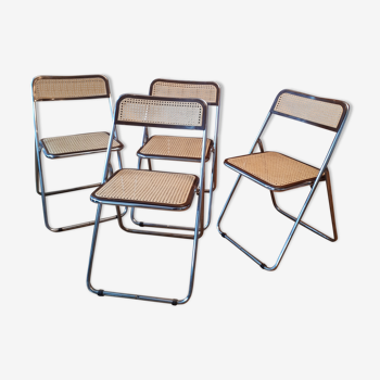 Lot de 4 chaises pliantes années 60