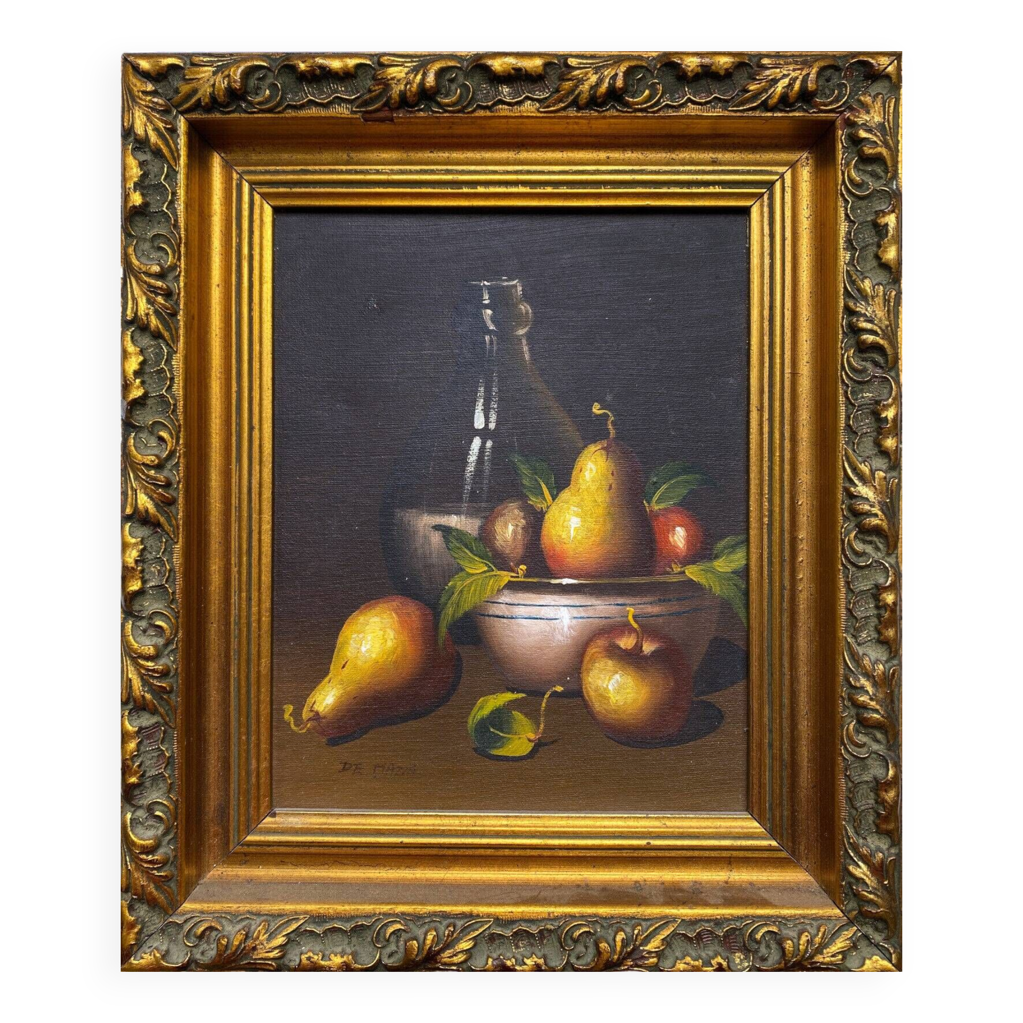 Hst painting "still life with pears" violette de mazia (1899-1988)