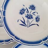 Hollow earthenware plates fb Badonviller décor vintage blueberries