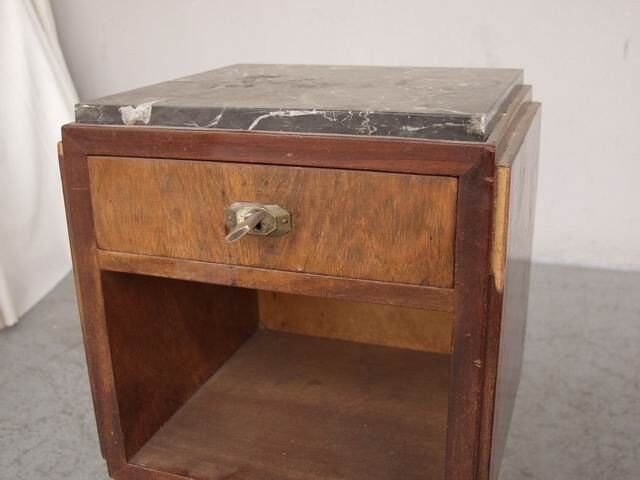 Pair of nightstands 1930 mahogany & rosewood