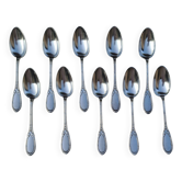 10 small silver-plated metal spoons SF Saglier Frères