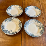 Set of 4 old plates Pierre de Fer, Marie Louise / Moulin des Loups Hamage