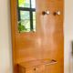 Teak coat rack