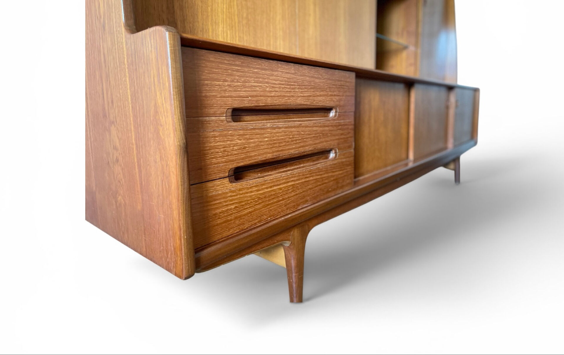 Scandinavian vintage teak library enfilade Denmark design -1960