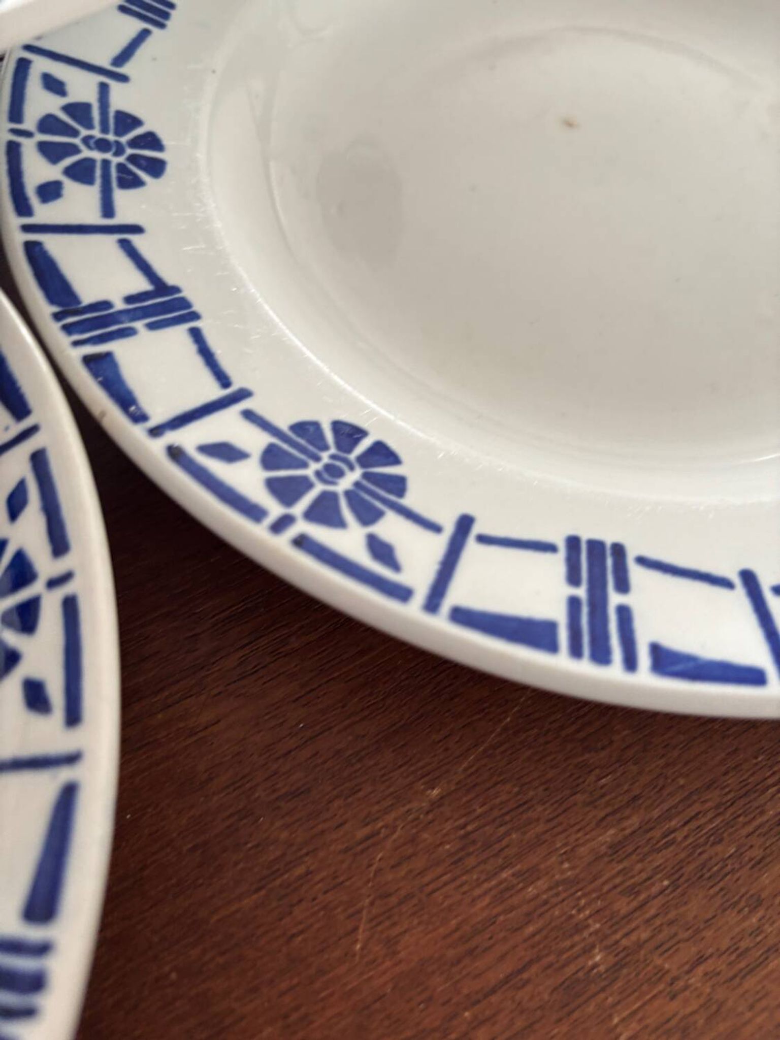Set of 5 old earthenware plates Céranord St Amand - Made in France