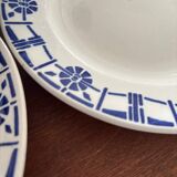 Set of 5 old earthenware plates Céranord St Amand - Made in France