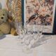 Old engraved crystal champagne flutes