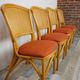 Suite of 4 chairs in Italian rattan design from the 60/70