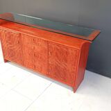 Buffet vintage en rotin, années 1970