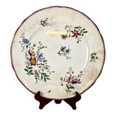 Large round patinated dish, Strasbourg model, Sarreguemines, 1880-1918