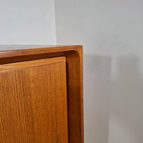 Teak sideboard with drawers and hinged doors – Scandinavian mid-century modern design, 1960s