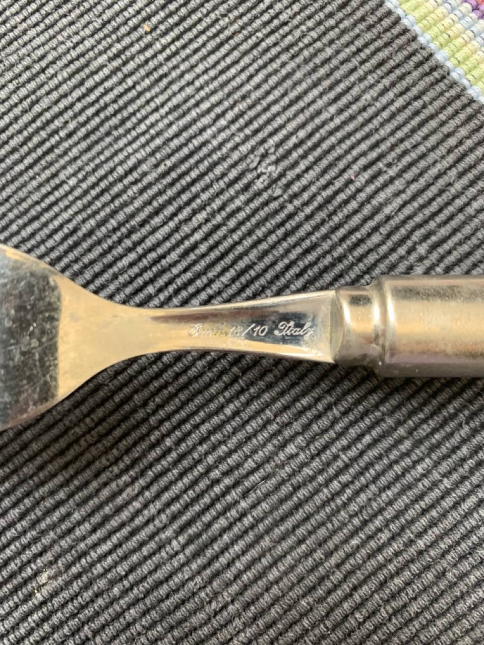 Set of plexiglass and stainless steel cutlery "Italy" from the 80s