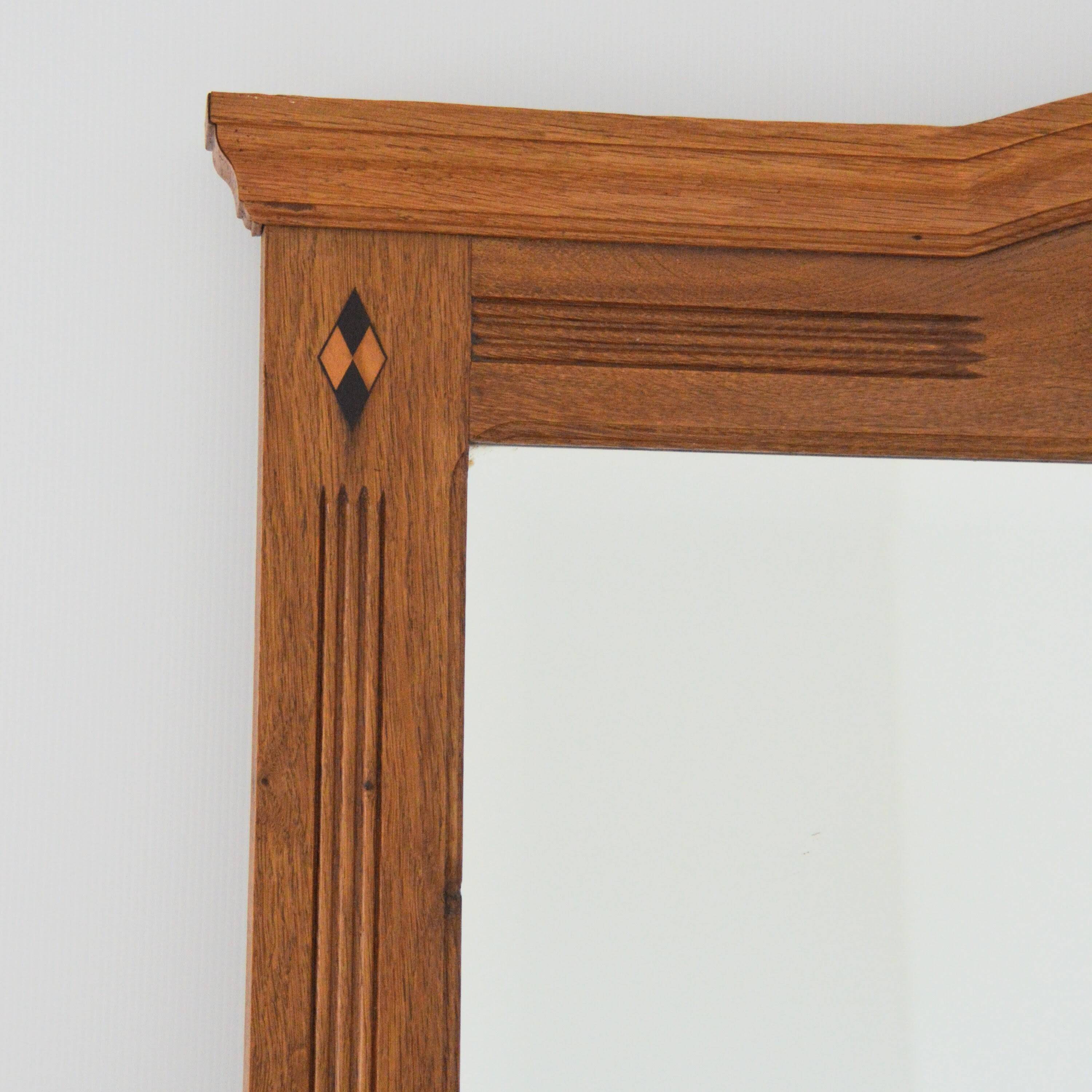 Grand miroir biseauté ancien vintage 1930