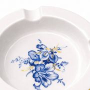 Circular Porcelain Ashtray from Meissen - Blue and Gold Floral Pattern