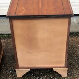 2 old wooden bedside tables with leather top