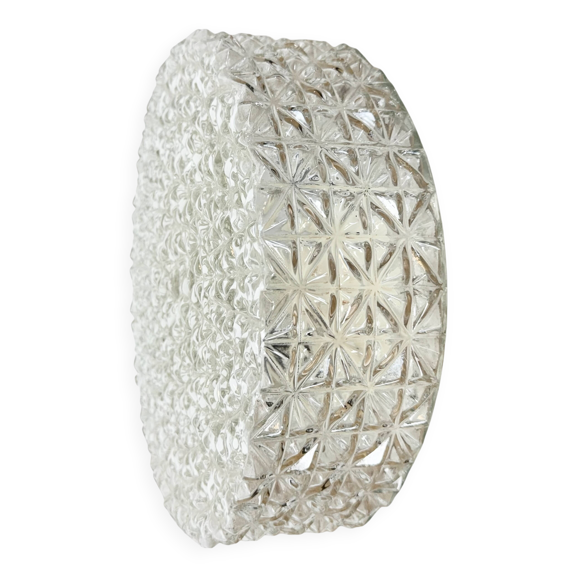 Vintage Glass Wall Or Ceiling Light, 1970s