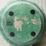 Cylinder vase "go green" textured leaves 100% handmade