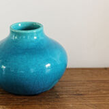 Glazed terracotta onion vase, signed