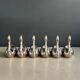 Set of 6 silver-plated swan candle holders