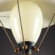 Lampadaire tripode de forme réverbère en fer et verre