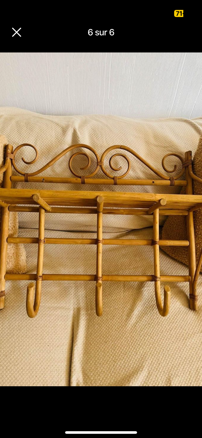 Rattan coat rack