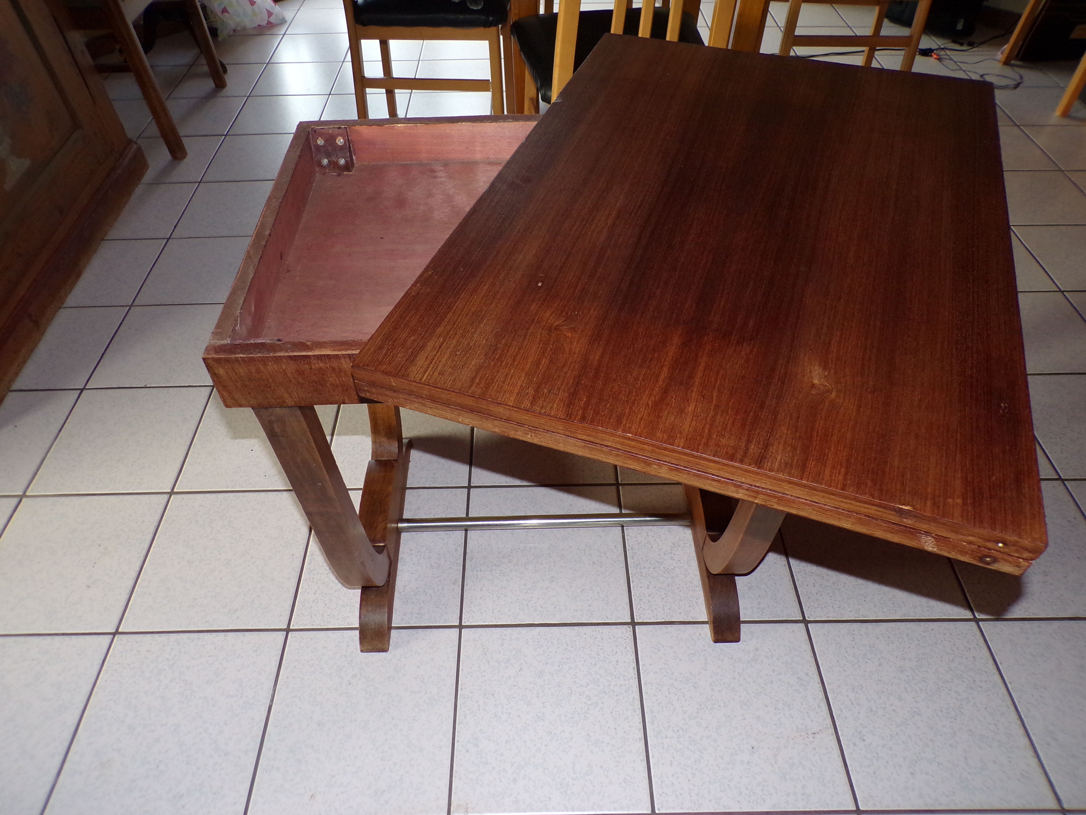 Art deco 1930s pine table