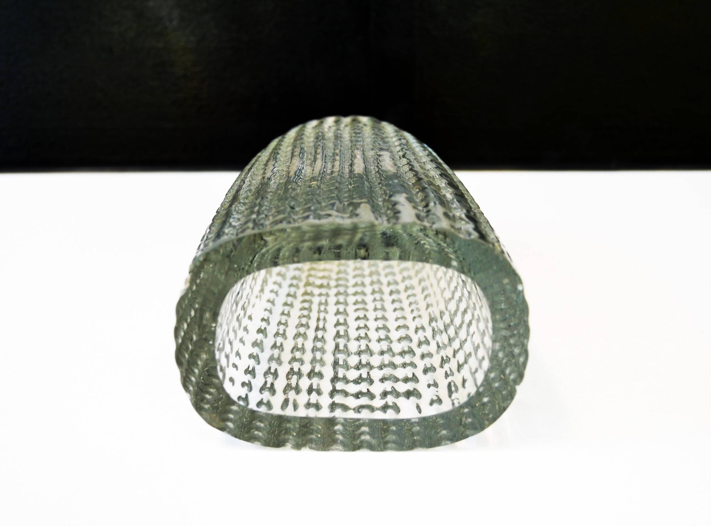 Mid Century Signed Glass Vase Kurt Wokan for Ingrid    - 18,5 cm tall