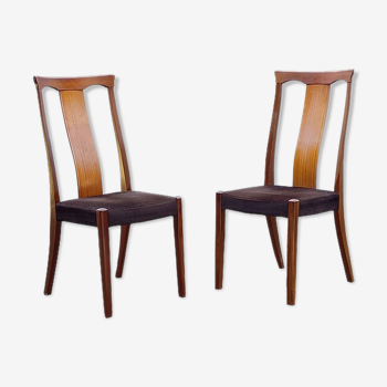 Set de 2 chaises en teck vintage design scandinave