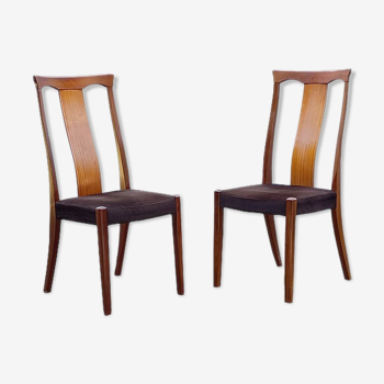 Set of 2 chairs in vintage teak Scandinavian design