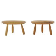 Swedish pair of organic mushroom stools in birch Ikea 2009
