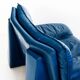 Vintage blue leather armchair and pouf by Nicoletti Salotti - Italy 80s
