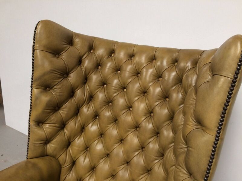 Armchair shepherdess chesterfield olive green