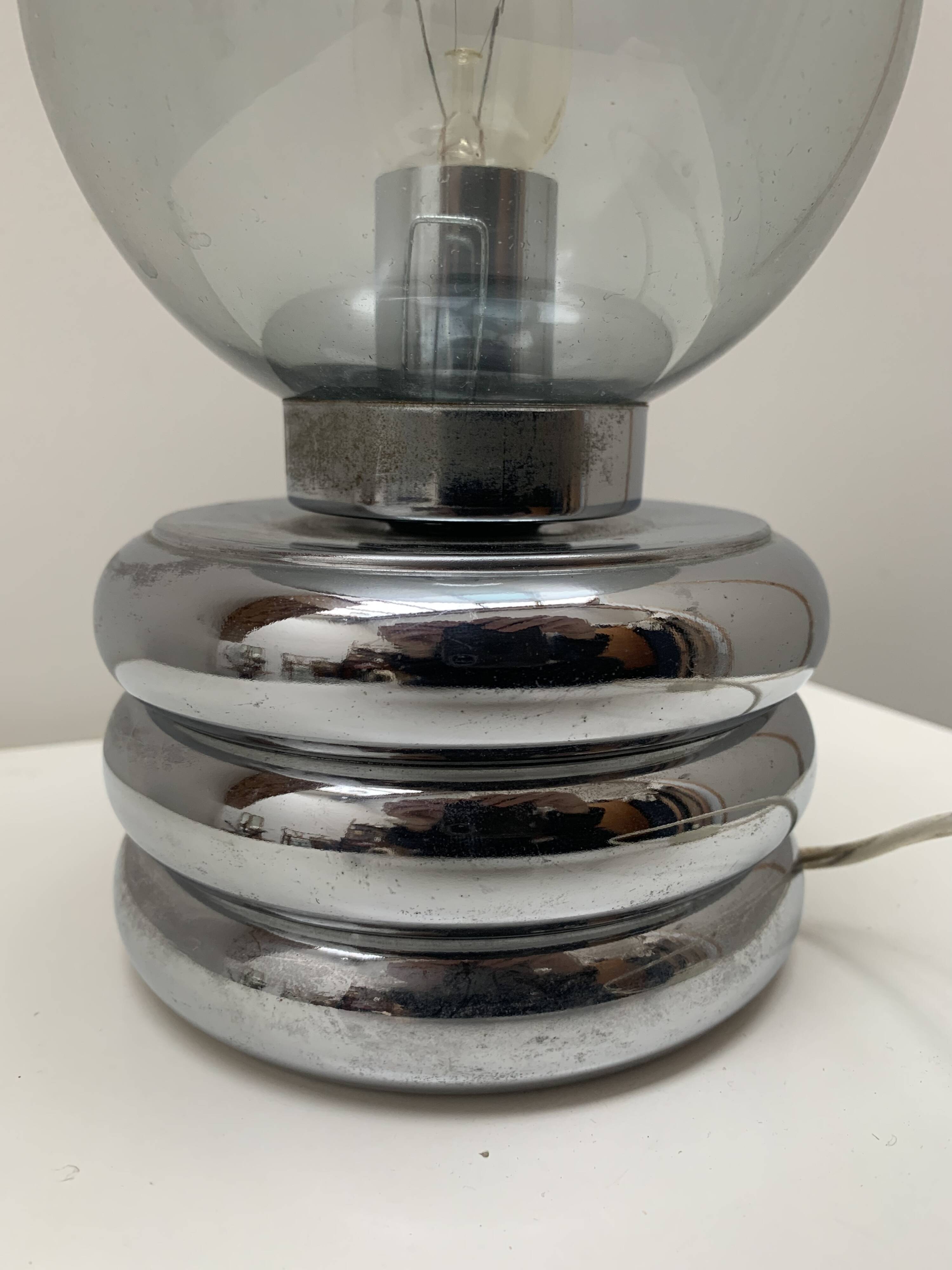 Chromed metal lamp, 1970s