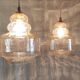 Amber glass Scandinavian suspension style - 1960s-70s