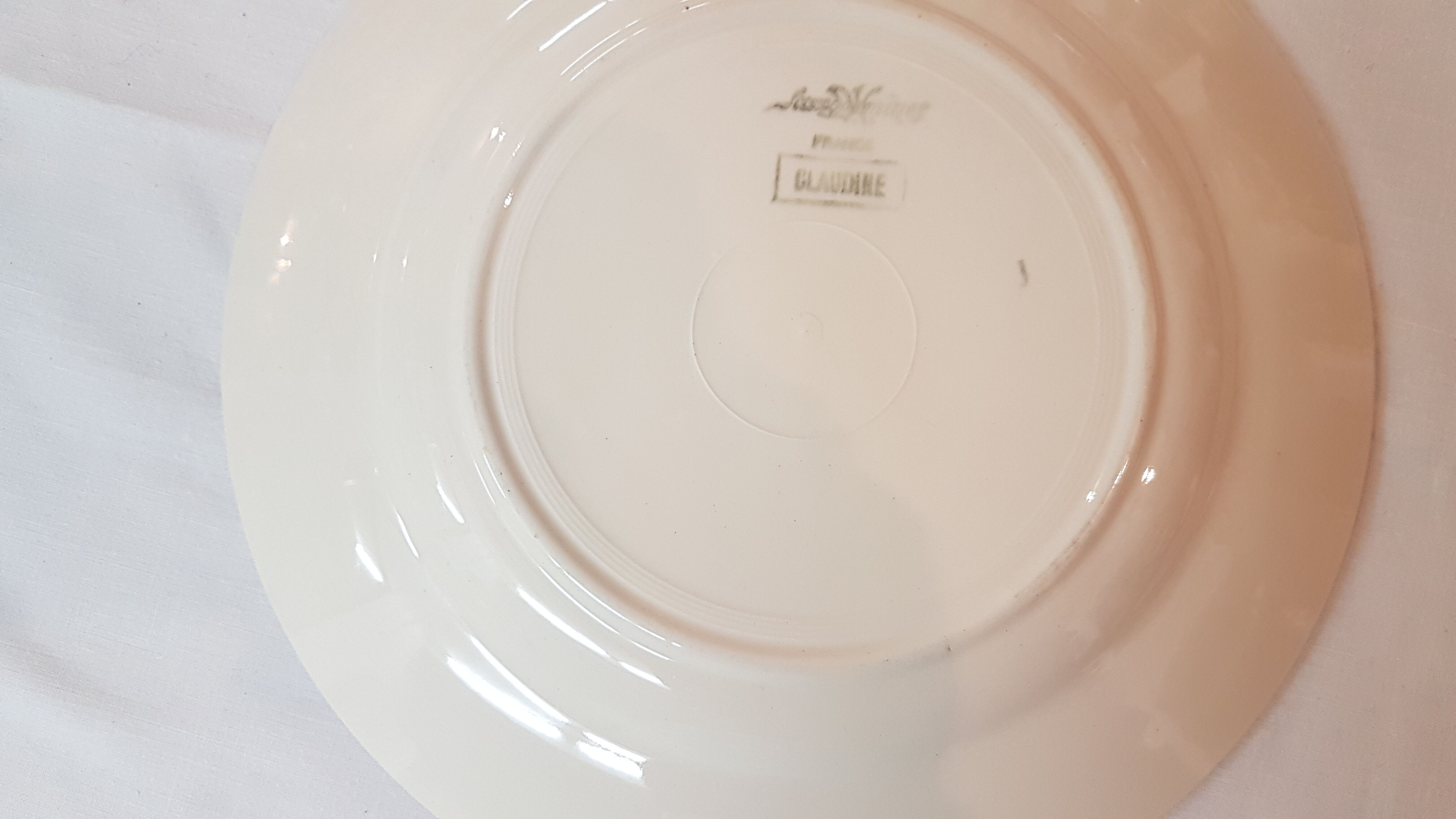 Suite of 6 plates in earthenware of Sarguemine