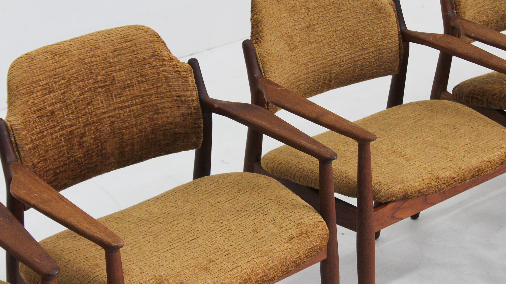 Vintage Danish teak dining room chairs model 62a by Arne Vodder for Sibast