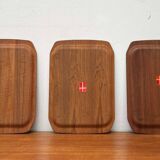 Teak trays by Langva, mid-century modern, 1960s, set of 3.