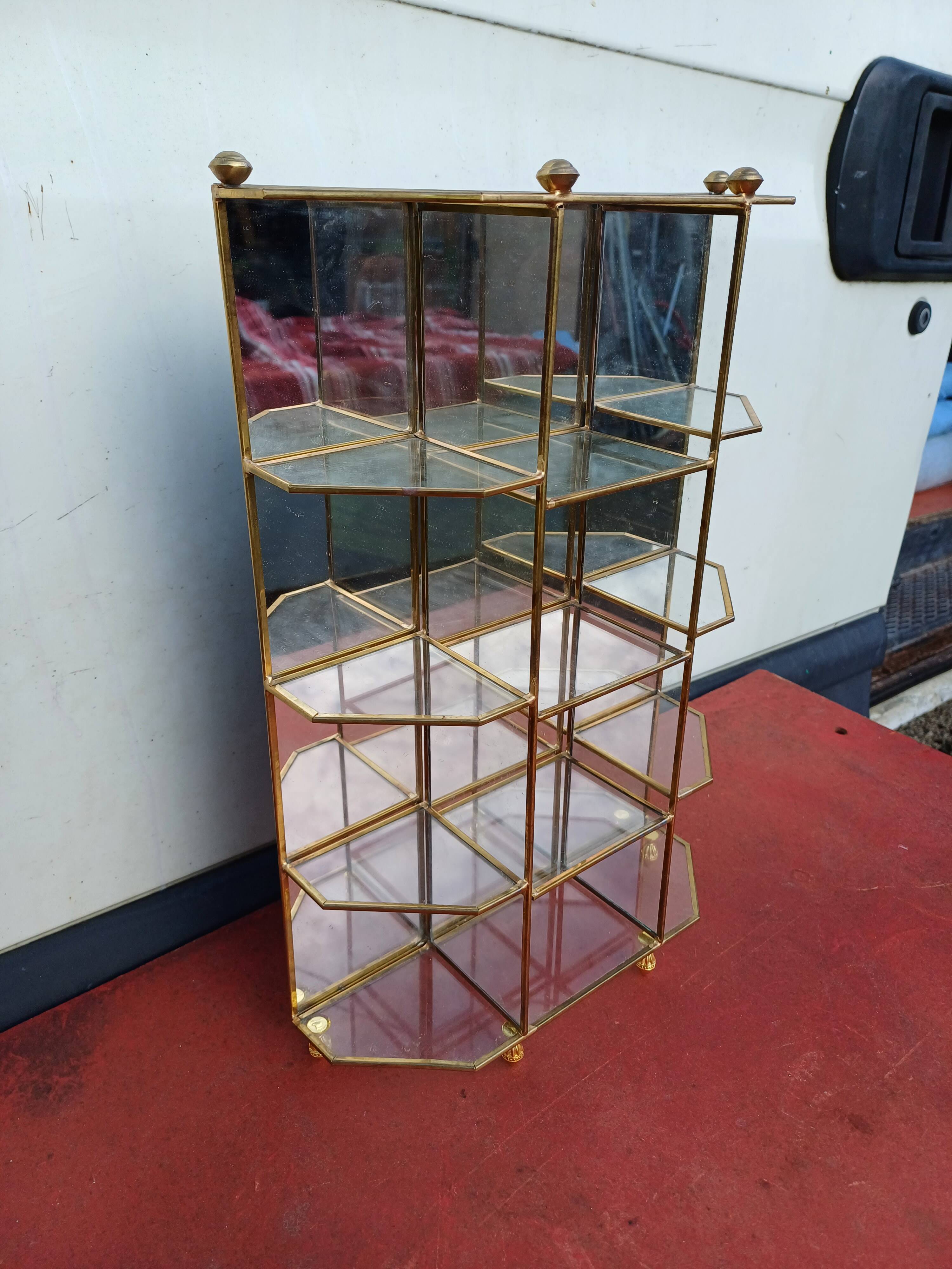 Vitrine Laiton , Verre et Miroir