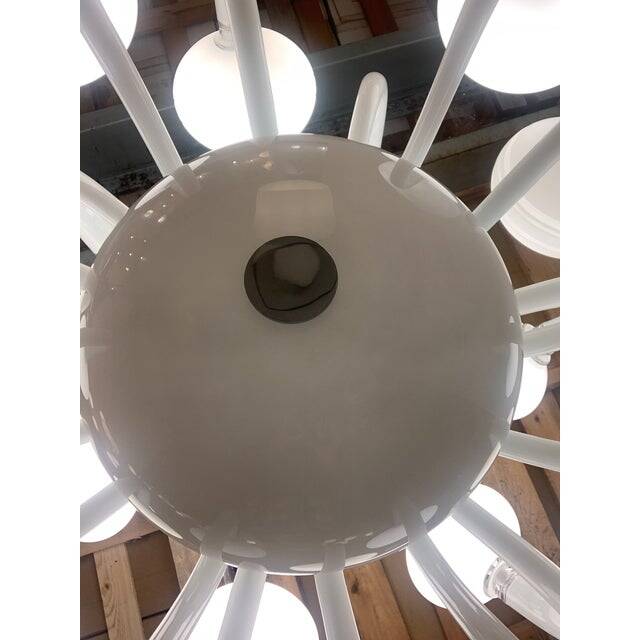 Contemporary pop white murano glass chandelier