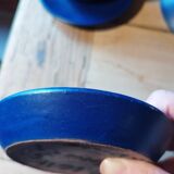 Set of 6 dark blue cups and saucers Charles Voltz Vallauris
