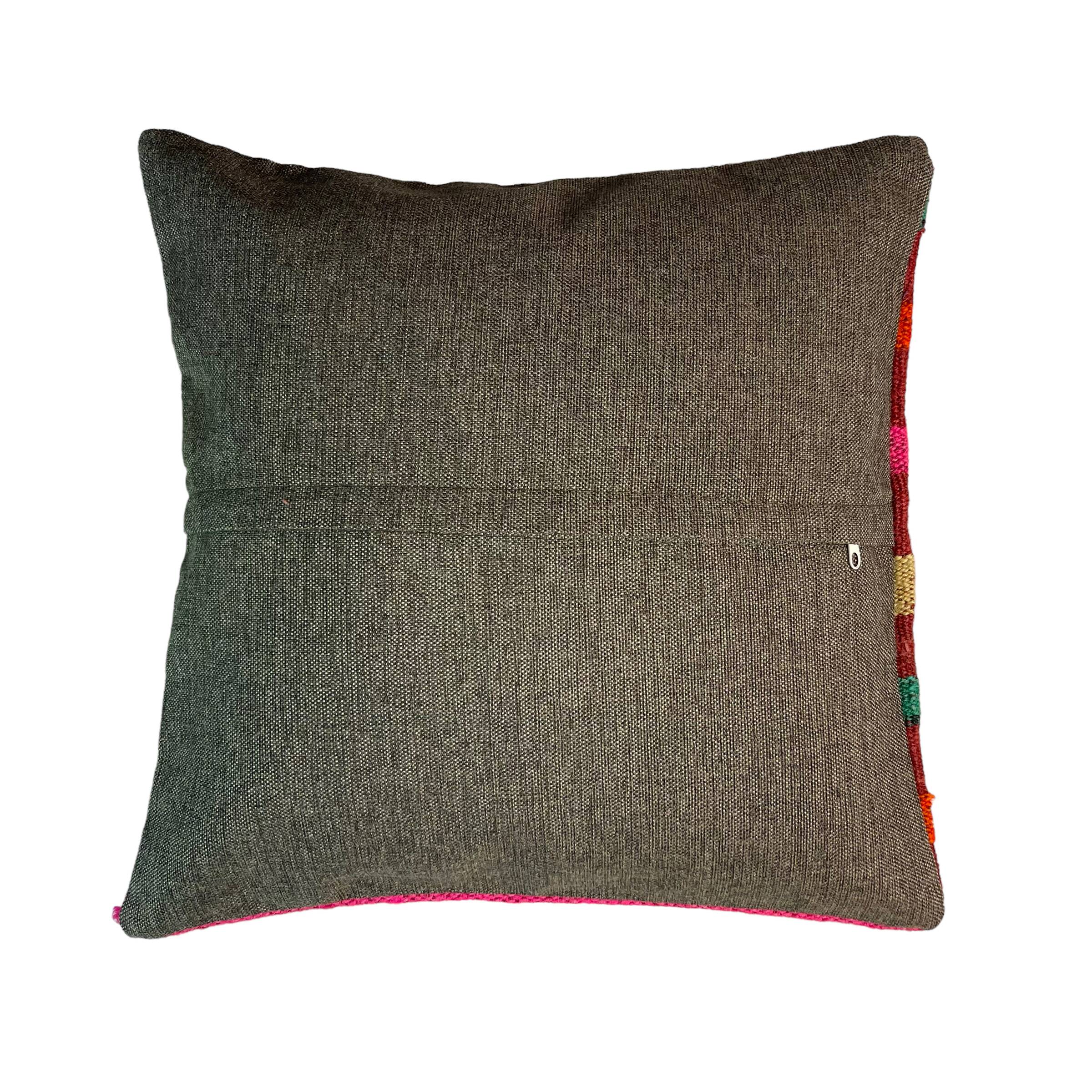 Vintage turkish kilim cushion cover , 40 x 40 cm