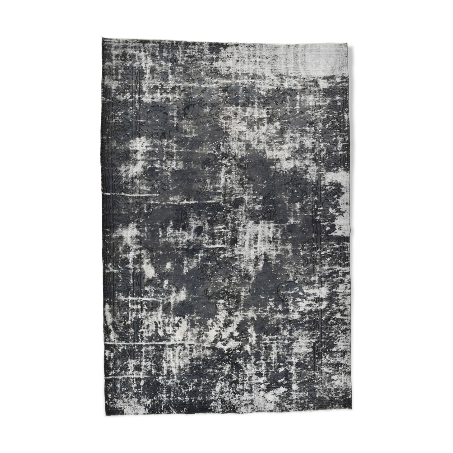 Gray & blue tones distressed carpet 285x187cm