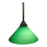 Vintage pendant lamp – billiard lamp – opaline glass – brass – 1960s