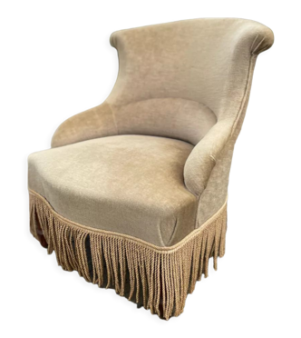 Fauteuil crapaud beige