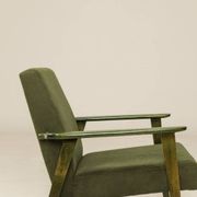 Lounge Chair Vintage Olive Green Corduroy ,Green Wood