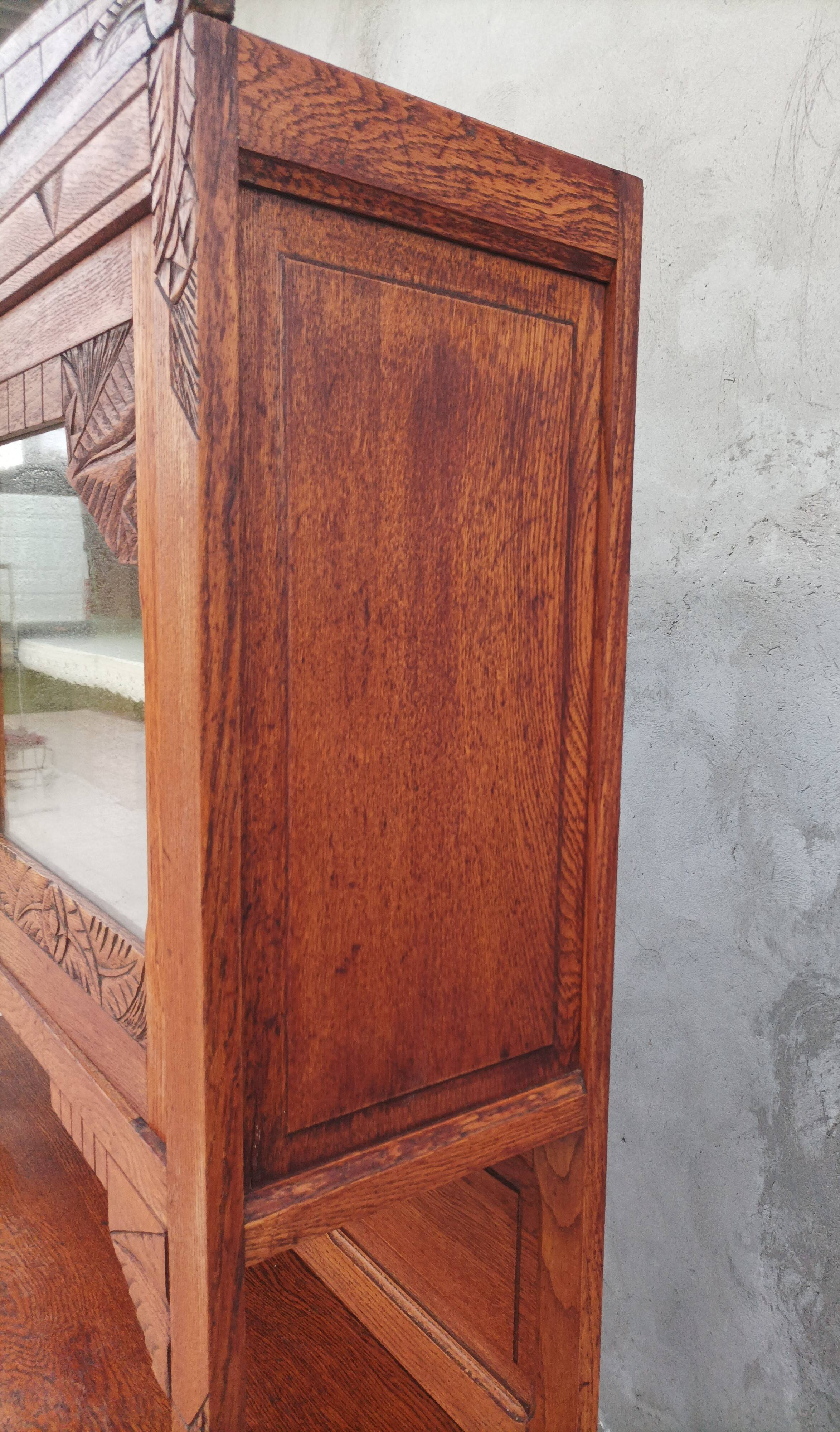 Art Deco period carved oak sideboard