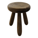 Sculptural stool in stained pine, attributed to Ingvar Hildingsson, Sweden 1970.