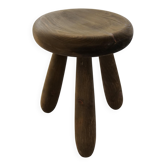 Sculptural stool in stained pine, attributed to Ingvar Hildingsson, Sweden 1970.