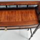 Vintage cherrywood and ebonized beech console table with a drawer, italy